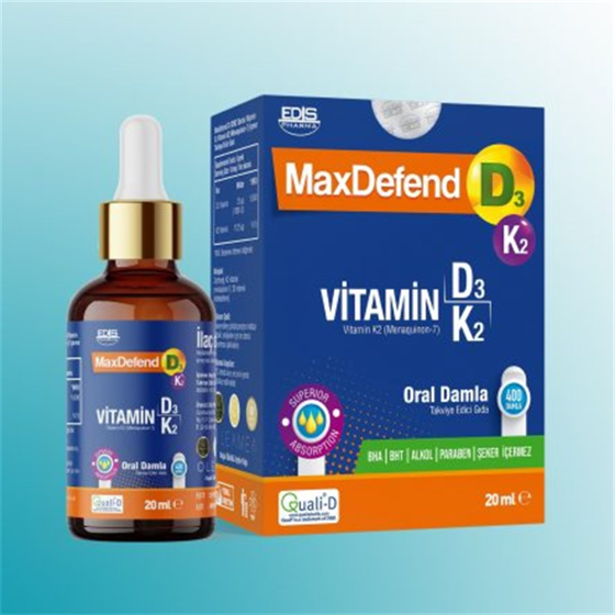 MaxDefend Vitamin D3 K2 Oral 20 ml Damla