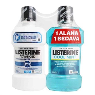 Listerine Advanced White 250 ml + Cool Mint 250 ml HEDİYE