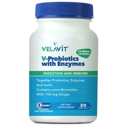 Velavit V-Probiotics Enzymes Takviye Edici Gıda 30 Kapsül